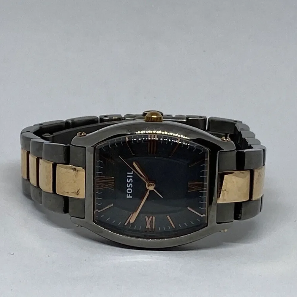 Fossil ES3059 Women's Stainless Steel Analog Black Dial Quartz Wrist Watch JK852